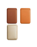 Set of 3 Magnetic Card Holders – Brown, Orange & Gold