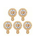 5-Pack Round Wooden Bottle Openers for Laser Engraving